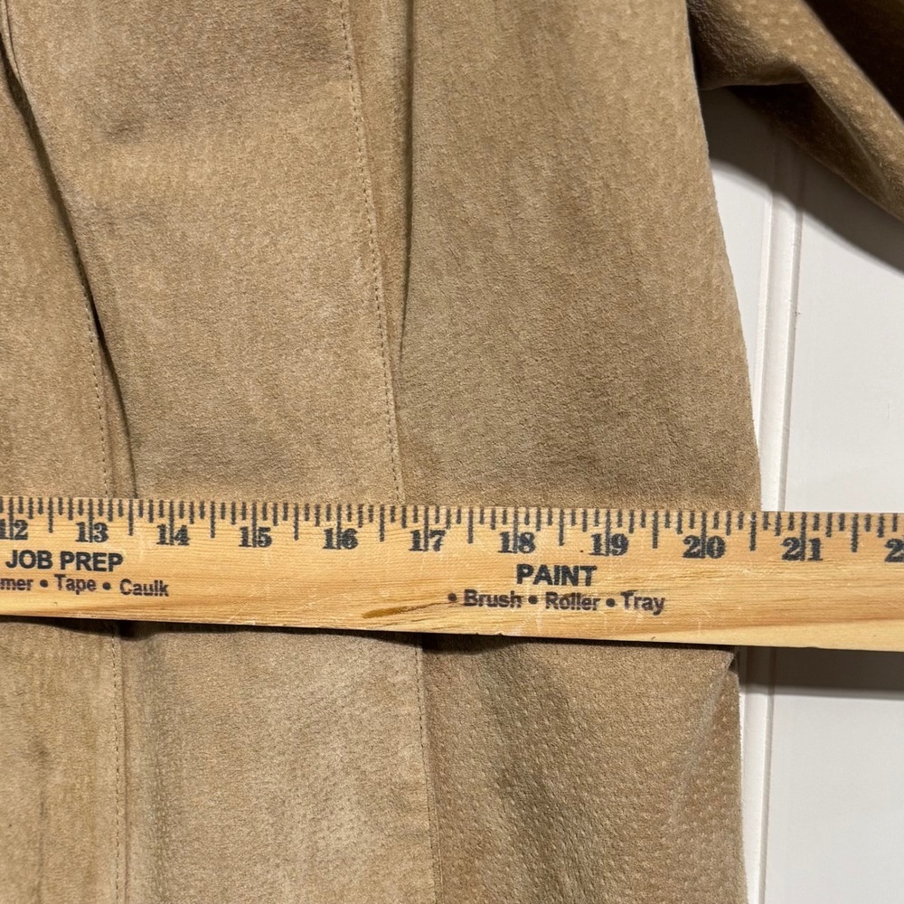 Wilsons Leather Womens Suede Jacket XL Tan‎ Beige Zip Up Minimalist Boho 90s VTG - Picture 5 of 11